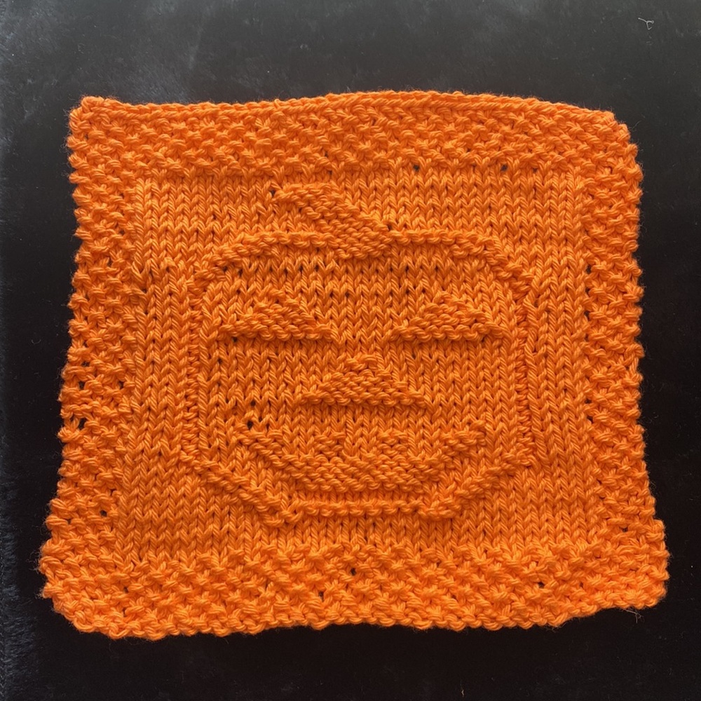 Set of Halloween knitted Dishcloths.